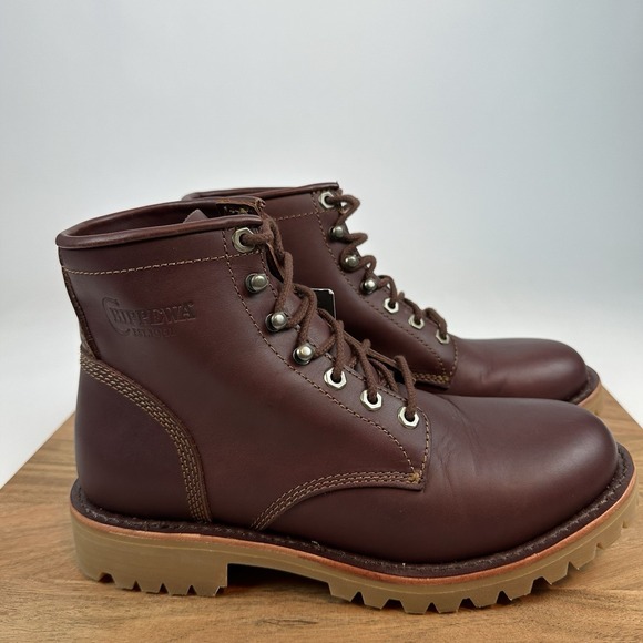 New Chippewa Classic 2.0 6 Inch Limited Edition Brown Lace Up Work Boots Sz 8 EE